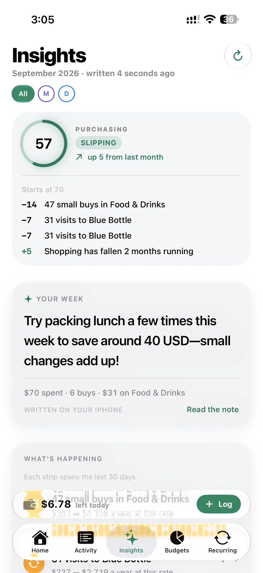 Spending on iPhone — insights and on-device AI recap